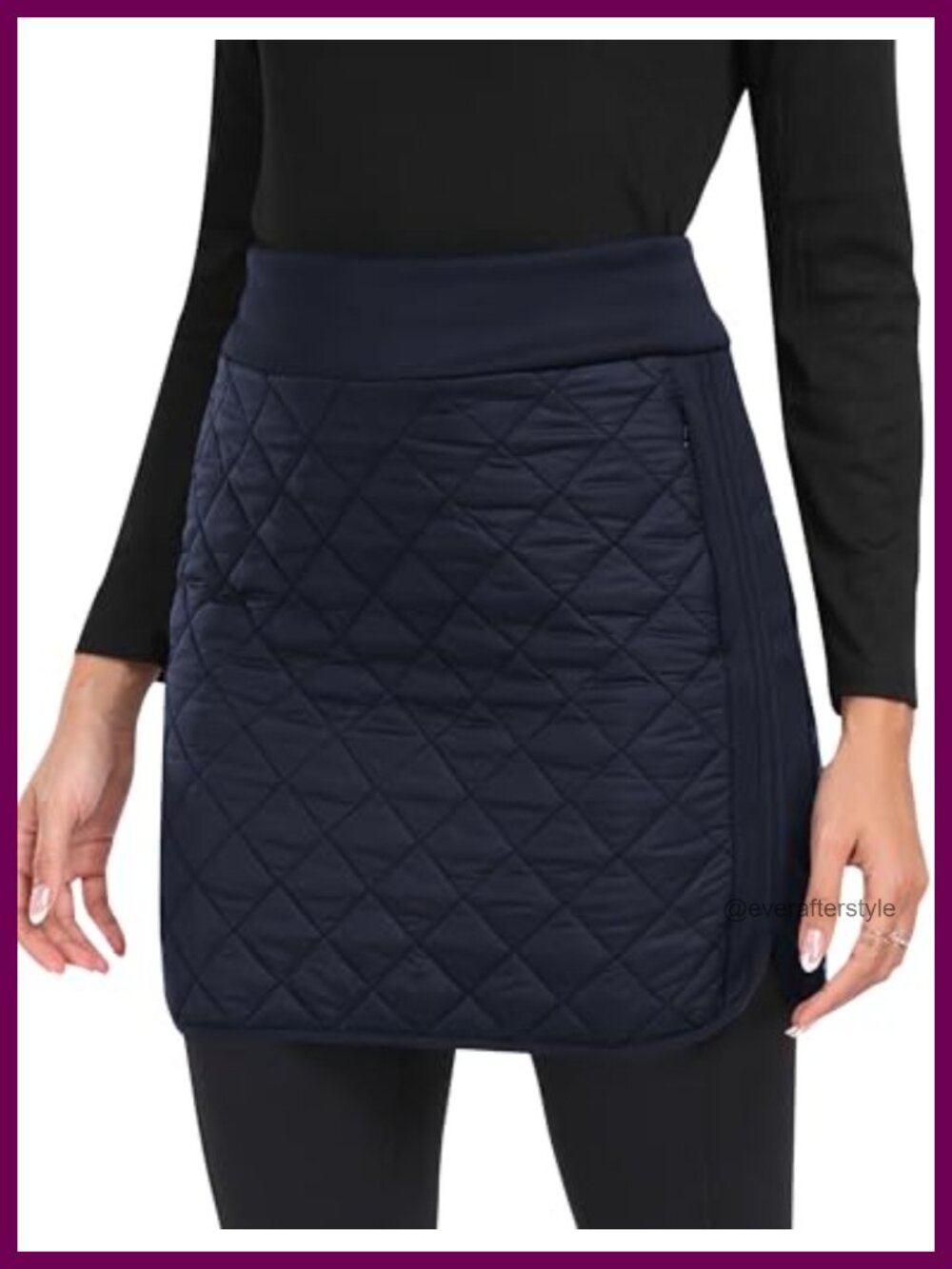 Quilted Puffer Skirt Insulated Faux Down Zip Winter Outdoor